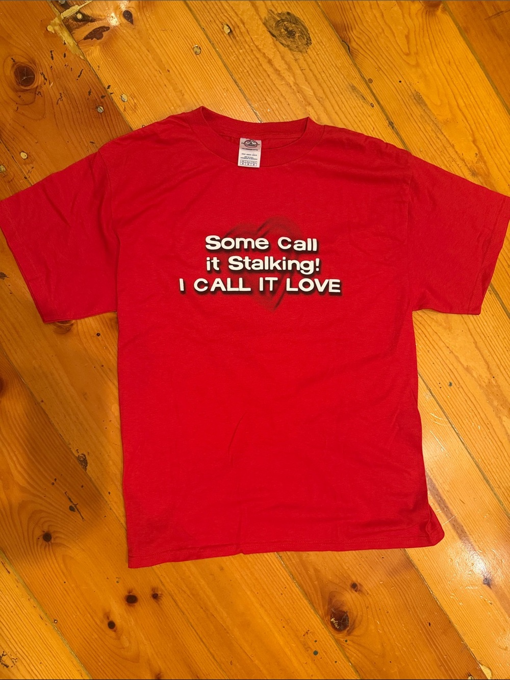 Delta Red Graphic Short Sleeve Tee with White Text.  Funny! 😄